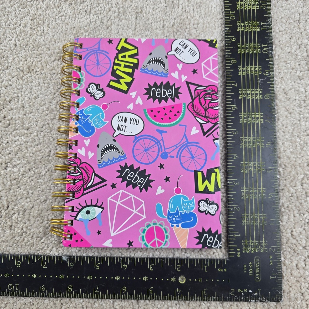 Top Flight A5 Spiral Notebook Pink Pop Art Graphic Print Wide Rule 120 Sheets